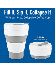 Taza de café plegable Spacesaver 355 ml gris - Silicona 2