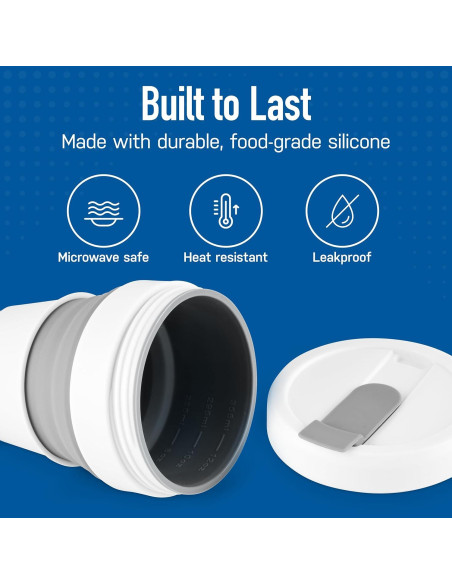 Taza de café plegable Spacesaver 355 ml gris - Silicona