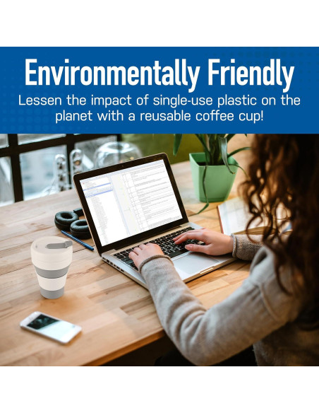 Taza de café plegable Spacesaver 355 ml gris - Silicona