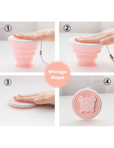 Set de 4 Tazas Plegables de Silicona 320ml Lacabin