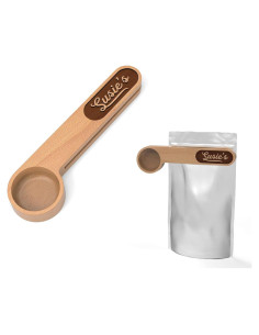 Cucharón de Café Personalizado de Madera de Haya - Clip para Bolsa