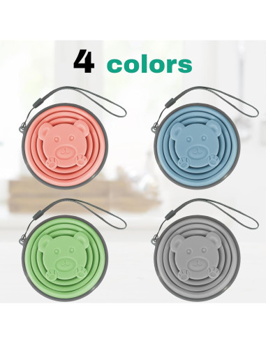 Set de 4 Tazas Plegables de Silicona 320ml Lacabin