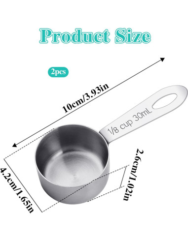 Set de 2 Cucharas Medidoras de Acero Inoxidable 30ml