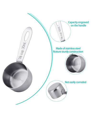 Set de 2 Cucharas Medidoras de Acero Inoxidable 30ml