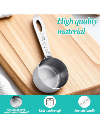 Set de 2 Cucharas Medidoras de Acero Inoxidable 30ml