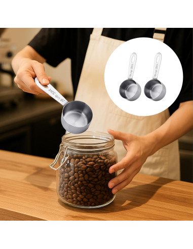 Set de 2 Cucharas Medidoras de Acero Inoxidable 30ml