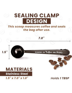 Cucharón de Café con Clip Logos Trading Post - Acero Inoxidable 2