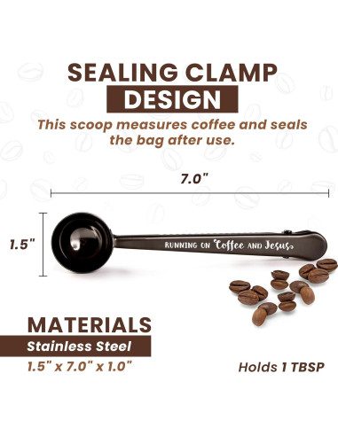 Cucharón de Café con Clip Logos Trading Post - Acero Inoxidable