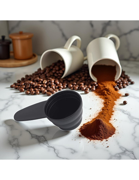 Cuchara Medidora de Plástico Negro Htppzjr para Café y Té