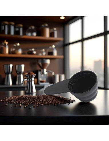 Cuchara Medidora de Plástico Negro Htppzjr para Café y Té