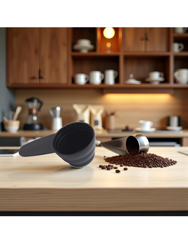 Cuchara Medidora de Plástico Negro Htppzjr para Café y Té