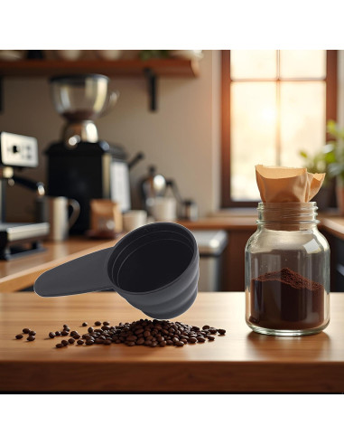 Cuchara Medidora de Plástico Negro Htppzjr para Café y Té