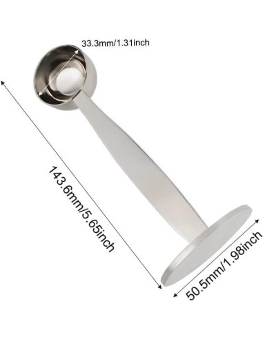 Cucharada y Prensador de Café 2 en 1 Jowxsx Acero Inoxidable