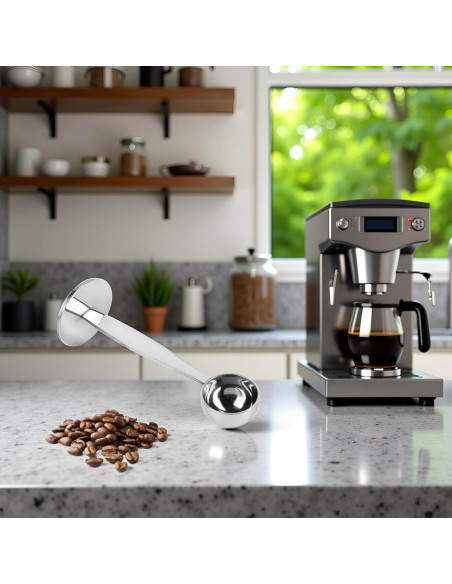 Cucharada y Prensador de Café 2 en 1 Jowxsx Acero Inoxidable