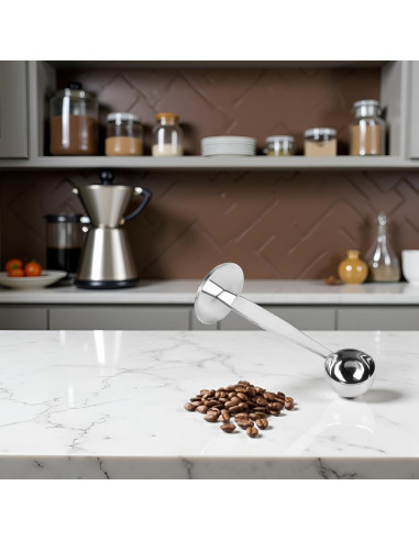 Cucharada y Prensador de Café 2 en 1 Jowxsx Acero Inoxidable