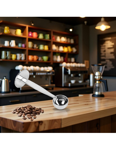 Cucharada y Prensador de Café 2 en 1 Jowxsx Acero Inoxidable