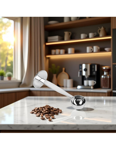 Cucharada y Prensador de Café 2 en 1 Jowxsx Acero Inoxidable