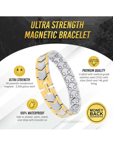 Pulsera Magnética MagnetRX de Acero Inoxidable Ajustable