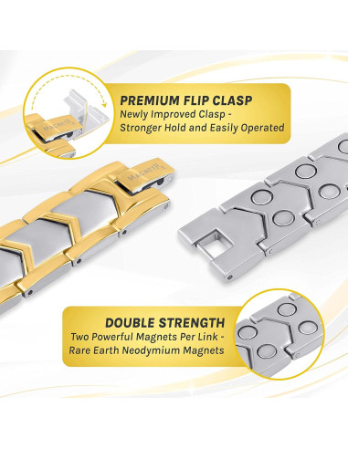 Pulsera Magnética MagnetRX de Acero Inoxidable Ajustable