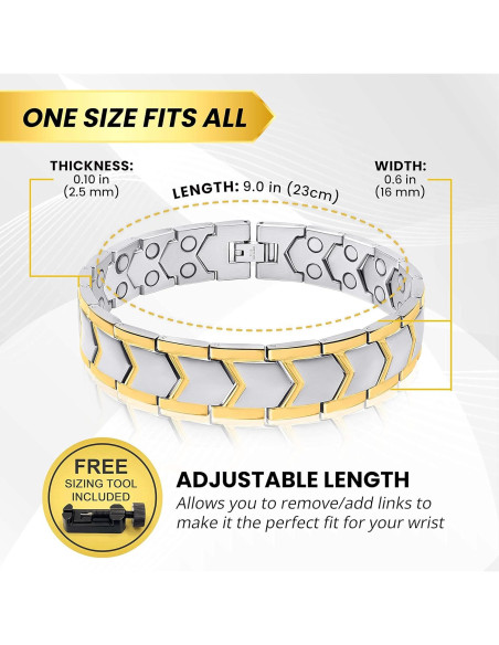 Pulsera Magnética MagnetRX de Acero Inoxidable Ajustable