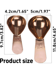 Juego de Cucharas Medidoras de Acero Inoxidable LVYKING 2 Pcs 2