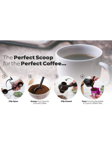 Cuchara y embudo Perfect Pod EZ-Scoop para K-Cups reutilizables
