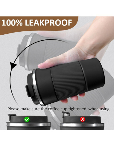 Paquete de 4 Tazas de Café Aisladas ATZNZIK 380ml