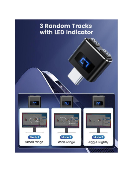 Mouse Jiggler Meatanty USB C Indetectable Azul con LED