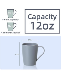Juego de 6 Tazas de Café Hawnn 0.35L Irrompibles Reutilizables 2