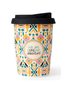 Taza de café cerámica reutilizable ALYC 250ml doble pared Aventura