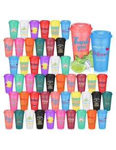 Skylety 48 Tazas de Café Reutilizables 473 ml con Tapas