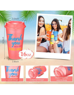 Skylety 48 Tazas de Café Reutilizables 473 ml con Tapas 2