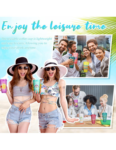 Skylety 48 Tazas de Café Reutilizables 473 ml con Tapas