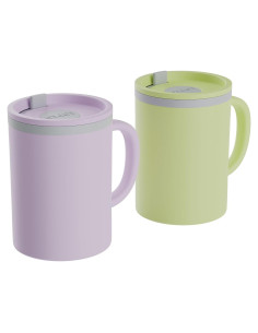 Taza de café aislada Copco 473ml con tapa y asa, set de 2