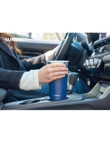 Taza de Café de Viaje SUNWILL 591 ml Aislada Azul Marino