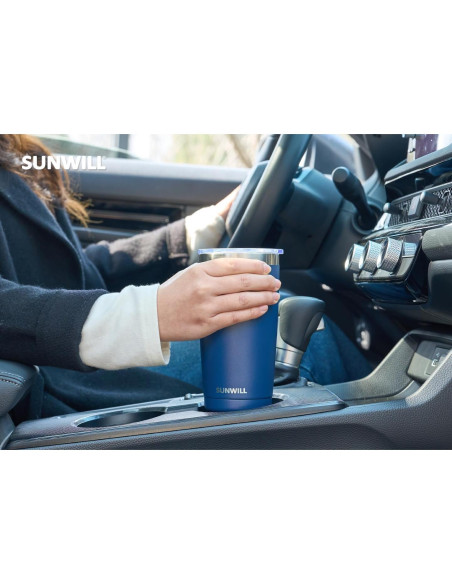Taza de Café de Viaje SUNWILL 591 ml Aislada Azul Marino