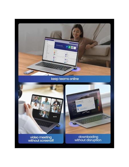 Mouse Jiggler Meatanty USB C Indetectable Azul con LED