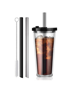 Taza de Café Helado Reutilizable ALINK 24 oz Doble Pared