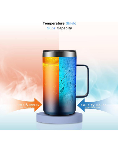 Taza de Café Aislada KXIAOCHEN 20oz Acero Inoxidable Azul