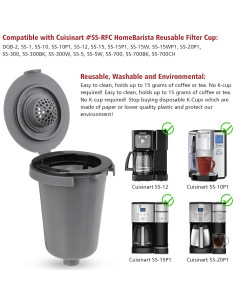Taza de Filtro Reutilizable FOTRIC para Cuisinart - 2 Paquete 2
