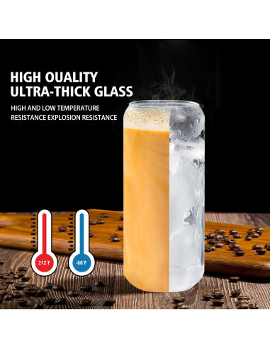 Juego de 2 Tazas de Vidrio 20 oz con Tapa y Popote DAMCONME