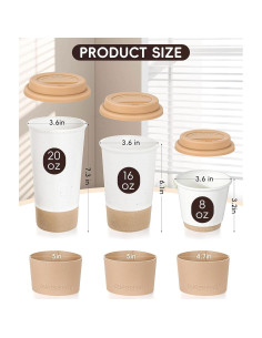 Juego de Tazas de Cerámica Nucookery 3 Piezas 590ml 473ml 236ml 2