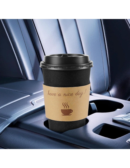 Paquete de 100 tazas de papel desechables 16 oz Clawsoff Negro