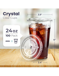 Vasos Desechables Transparentes Fit Meal Prep 24 oz - 100 Pack 2
