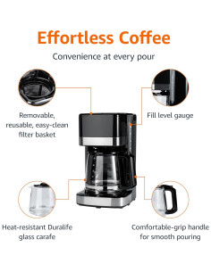 Cafetera de Goteo Amazon Basics 12 Tazas Apagado Automático 2