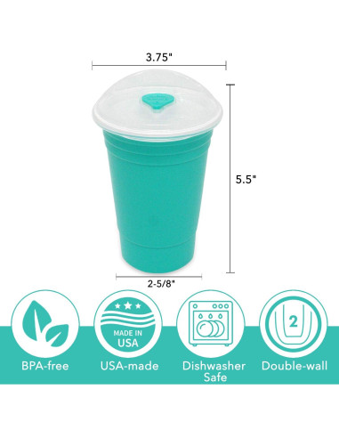 Vasos Reutilizables Rolling Sands 473ml Aqua - Paquete de 2
