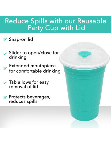 Vasos Reutilizables Rolling Sands 473ml Aqua - Paquete de 2