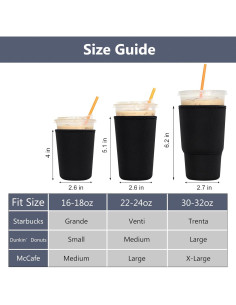 Paquete de 3 Fundas Aislantes Reutilizables Xumbtvs Neopreno 2