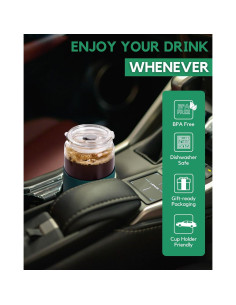 Vasos de Vidrio Reutilizables ColoVie 20oz - 6 Colores con Tapas 2