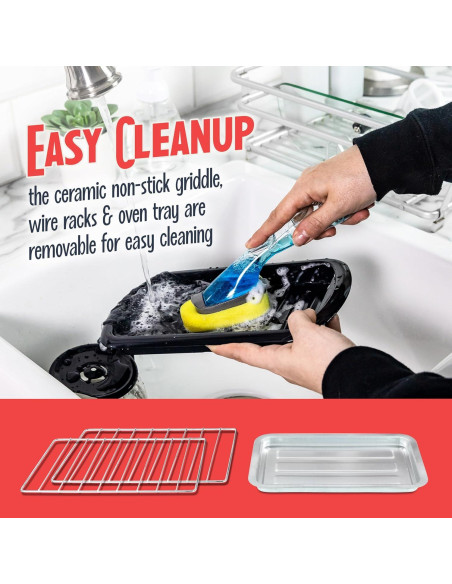 Estación de Desayuno Retro 3-en-1 Nostalgia - 5 Tazas, Horno Tostador